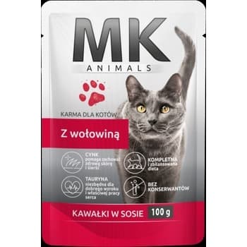 MK ANIMALS Saszetka dla kotów z wołowiną 100 g