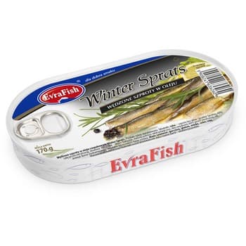 EVRAFISH winter sprats wędzone szproty w oleju 170 g