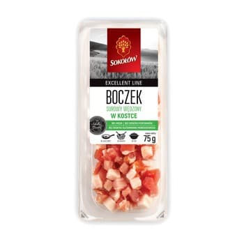 Boczek surowy wędzony w kostce 75 g