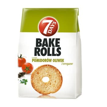 7Days Bake Rolls o smaku pomidorów, oliwek i oregano 150 g