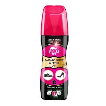 EMU Pasta do butów w płynie 2w1 (care and shine shoe liquid) - czarna 75 ml