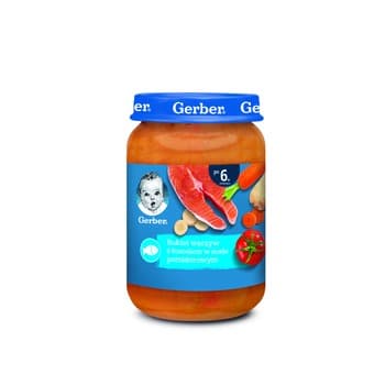 Gerber Bukiet warzyw z łososiem w sosie pomidorowym po 6 miesiącu 190 g