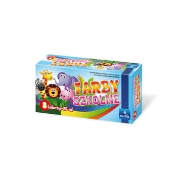 Farby szkolne 8 kolorów po 20 ml