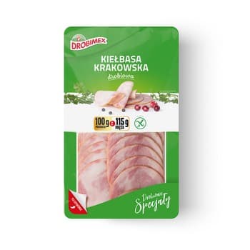 Kiełbasa krakowska z kurcząt plastry 100 g Drobimex