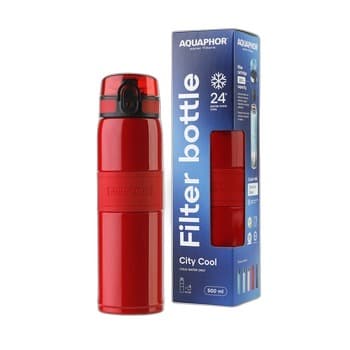 Butelka termiczna filtrująca Aquaphor CITY COOL 500 ml, czerwona