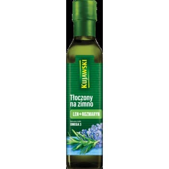 Kujawski olej lniany tłoczony na zimno z rozmarynem 250 ml