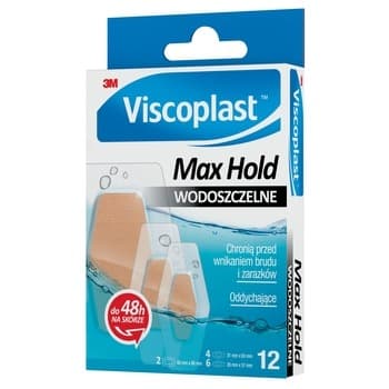 Viscoplast™ Max Hold, plastry wodoszczelne, zestaw plastrów, 3 rozmiary, pudełko/12 szt.