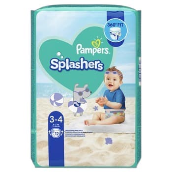 Pampers Splashers, rozmiar 3-4, 12 jednorazowych pieluch do pływania
