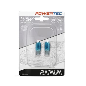 Żarówka Powertec W5W T10 12V 5W WEGDE Platinum white effect 2szt.