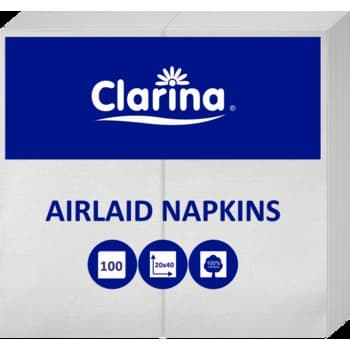 Serwetki AIRLAID, 40 x 20, składane, Białe - a'100, CLARINA