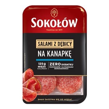 Salami na kanapkę plastry 100 g Sokołów