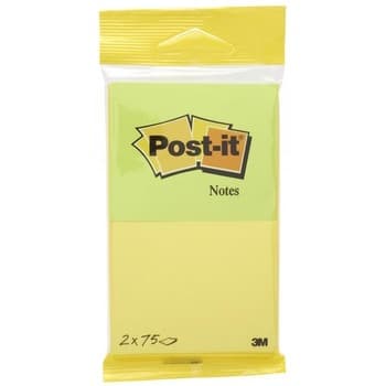 Karteczki samoprzylepne Post-it®, neonowe żółte i zielone, 76x63,5mm – 100% PEFC, SGSCH-PEFC-COC-110078