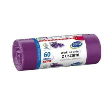 Stella worki na śmieci z uszami lawendowe 60L 16szt. ldpe