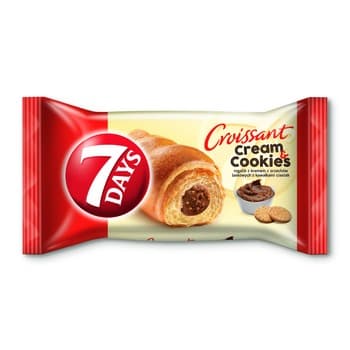 7DAYS cream & cookies rogalik z kremem orzechów laskowych z kawałkami ciastek 60g