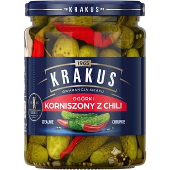 Krakus Ogórki Korniszony z Chili 500 g