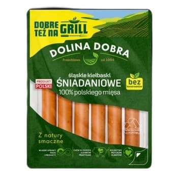 Śląskie kiełbaski śniadaniowe 100% mięsa 200 g Dolina Dobra