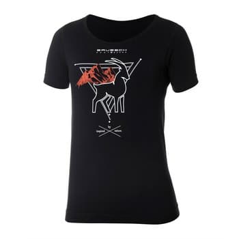 Koszulka damska z krótkim rękawem OUTDOOR WOOL PRO czarny L - KOZICA