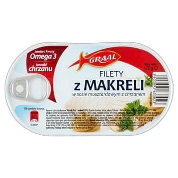 Filety z makreli w sosie musztardowym z chrzanem Graal 170g