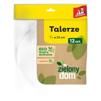 Jan Niezbędny Zielony dom talerze z papieru 12szt