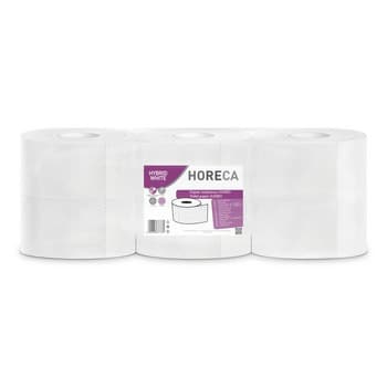 HORECA HYBRID WHITE Papier toaletowy JUMBO 6 rolek 2-warstwowy