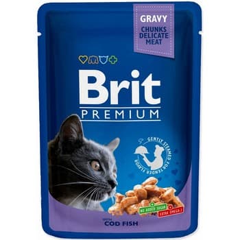 Brit Premium Adult dorsz (Cod Fish) w sosie Mokra Karma dla kota saszetka 100g