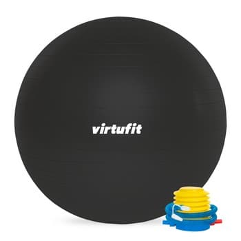 Piłka gimnastyczna Anti-Burst Pro z Pompką VirtuFit Czarna 65 cm