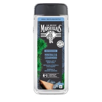 Le Petit Marseillas, Żel pod prysznic 4w1 dla mężczyzn - Minerały i Drzewo Cedrowe 400 ml