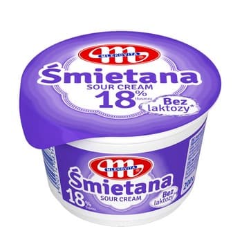 Mlekovita Śmietana Polska 18% bez laktozy 200 g