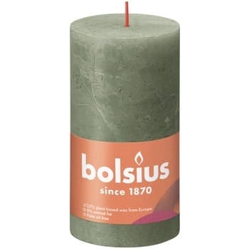 Bolsius Świeca pieńkowa rustic 130/68 Shine Zielona oliwka