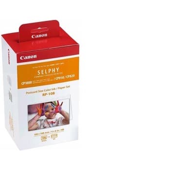 Zestaw Canon RP-108 kolorowy atrament+ papier fotograficzny 100x148mm 108 arkuszy 8568B001