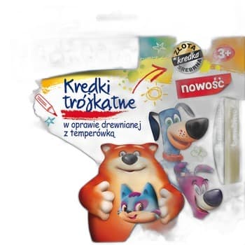 Kredki Bambino trójkątne w drewnie 12 kolorów Moje Bambino
