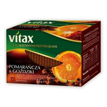 Vitax Herbatka owocowo-ziołowa pomarańcza & goździki 15 kopertek