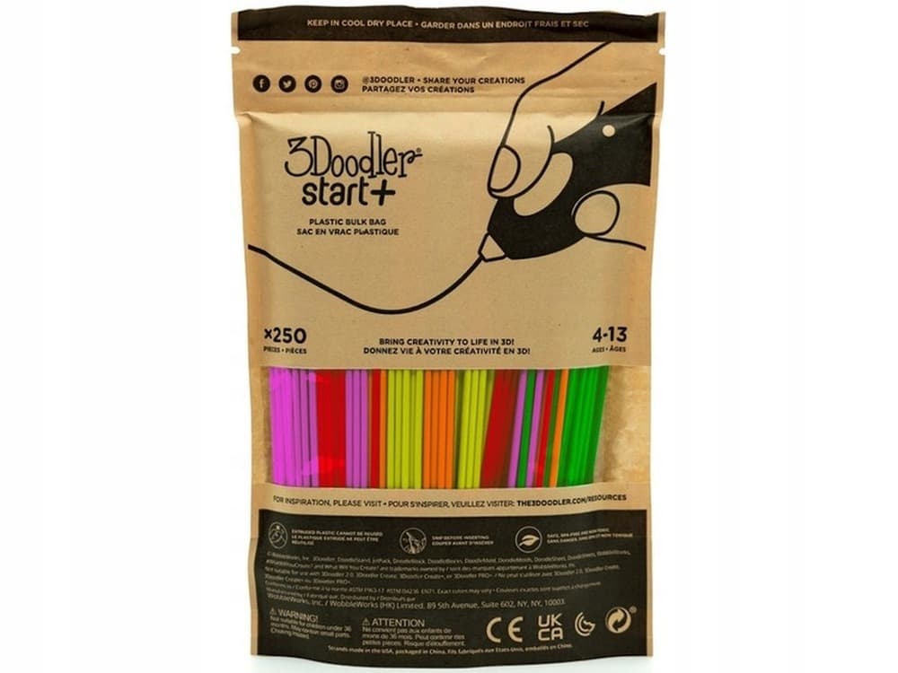 3Doodler Start Filament Eco 2.5mm Neonowe Kolory 250 sztuk