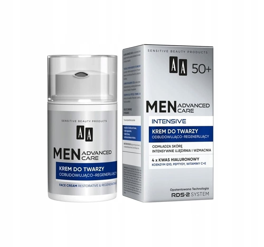 AA Advanced Care Krem do twarzy dla mężczyzn 50 ml 50+ Intensywna Odbudowa i Regulacja