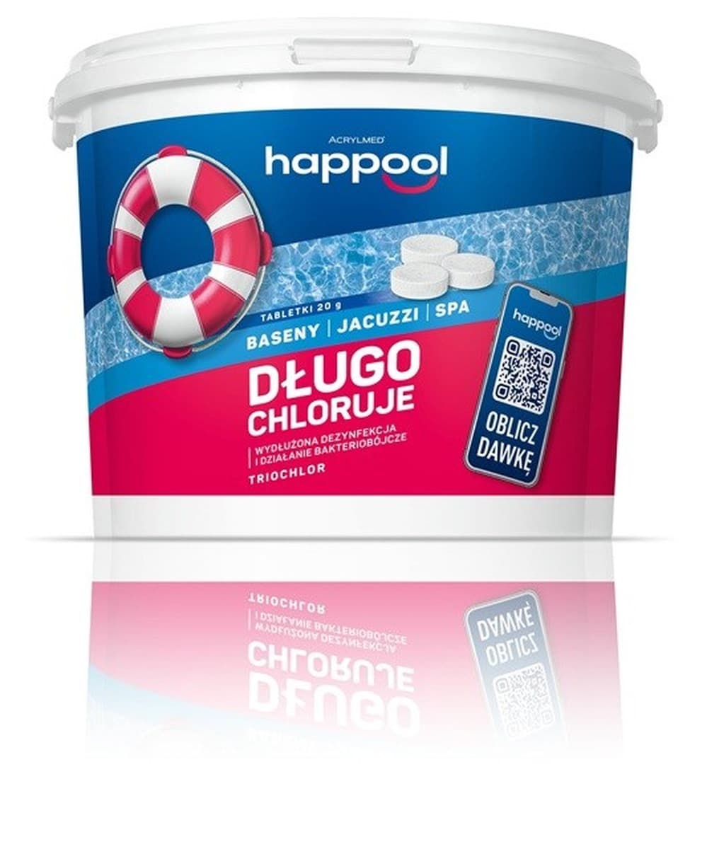 Acrylmed Triochlor 20g - tabletki do dezynfekcji wody basenowej, 3kg