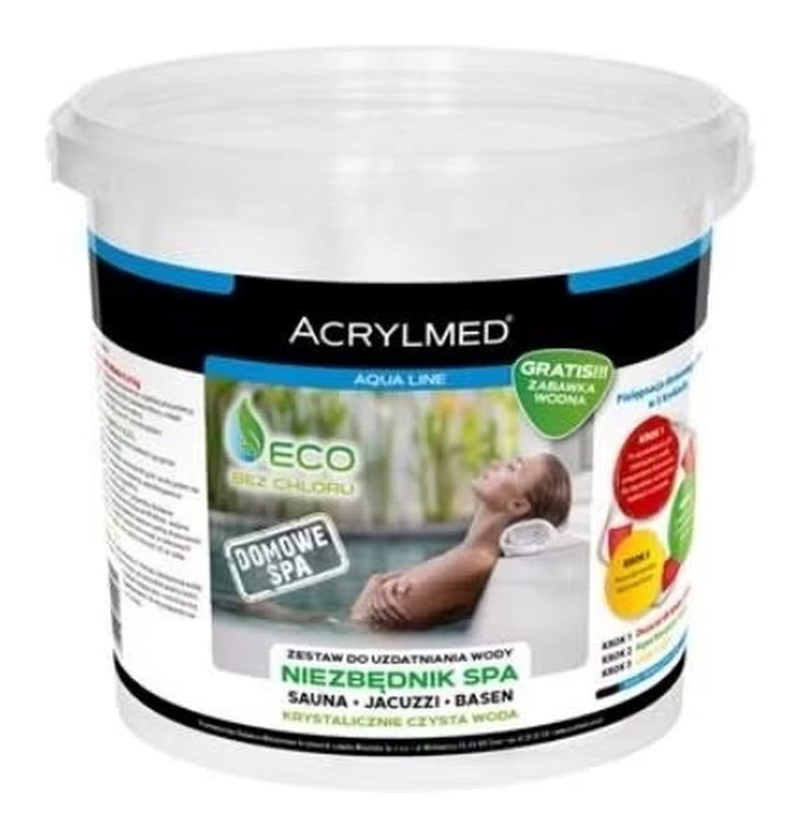 ACRYLMED Zestaw do pielęgnacji wody w SPA, saunie, jacuzzi 1,5 kg