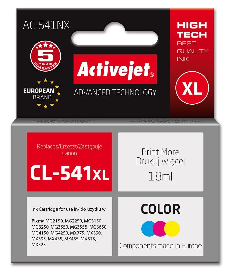 Activejet Tusz zamiennik do drukarki Canon CL-541XL AC-541NX Supreme 18 ml (kolorowy)