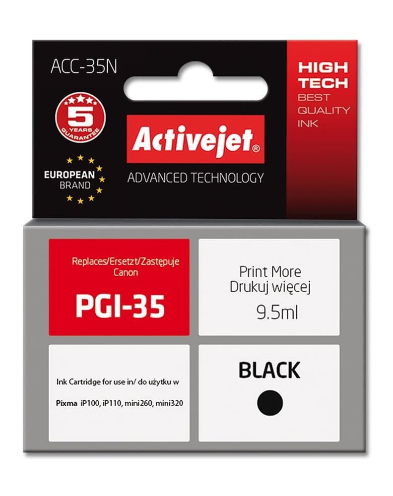 Activejet Tusz Zamiennik Canon PGI-35 czarny 9,5 ml