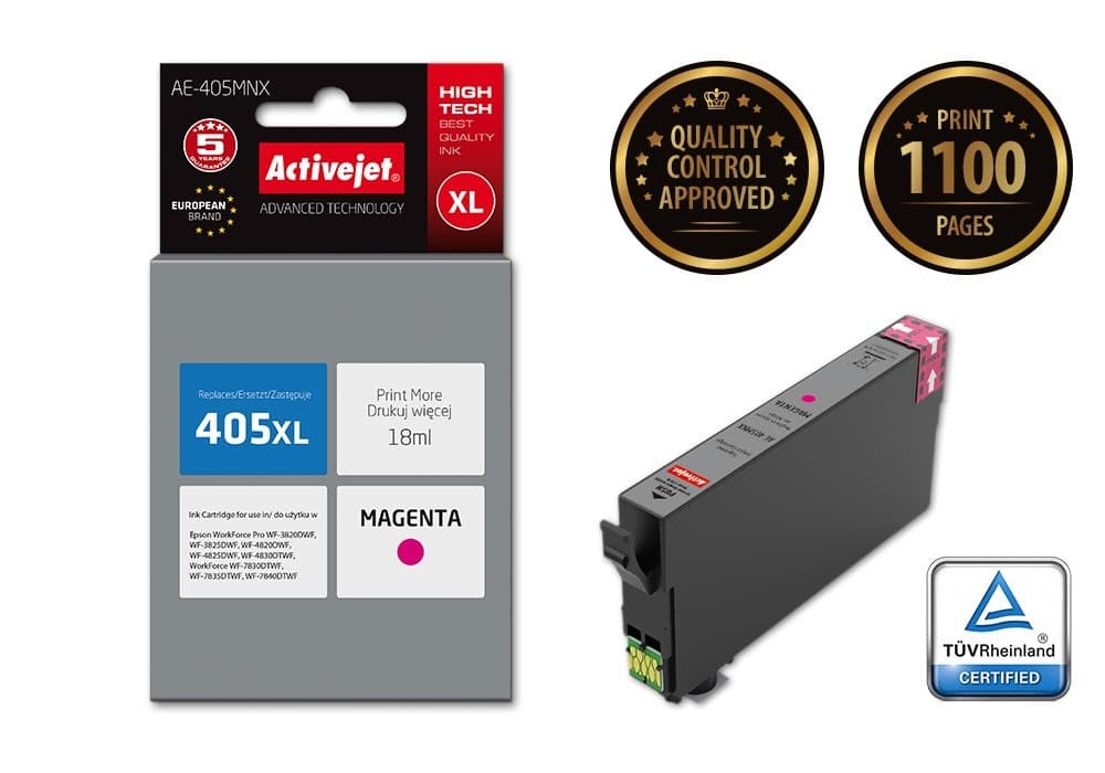 Activejet Zamiennik tuszu do drukarki Epson 405XL czerwony 18 ml