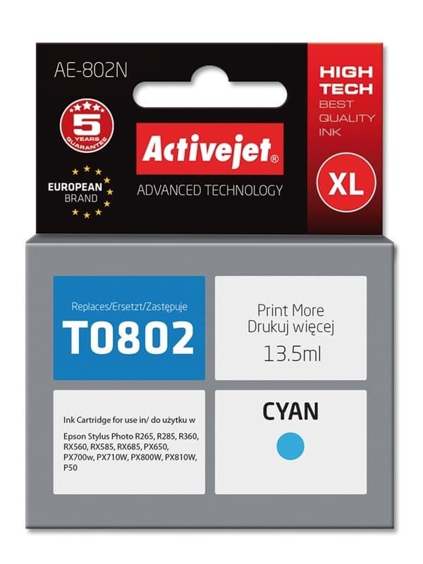 Activejet Zamiennik tuszu do Epson T0802 13.5 ml niebieski