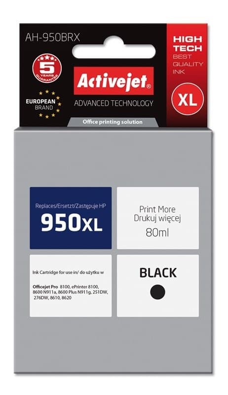 Activejet Tusz zamiennik HP 950XL Premium 80 ml czarny