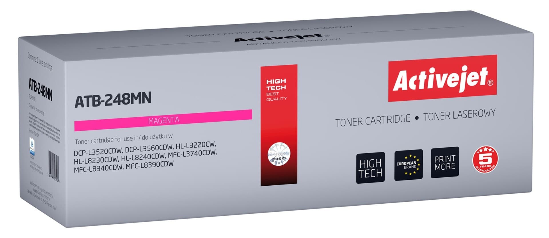Activejet Toner Zamiennik Brother TN248M czerwony 1000 stron