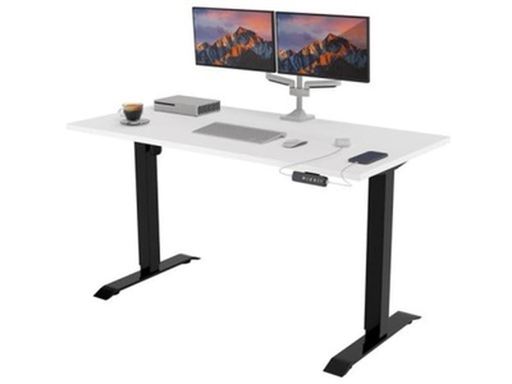 Activejet Biurko z elektryczną regulacją wysokości, blat 140 x 70 cm, czarno-orzechowe
