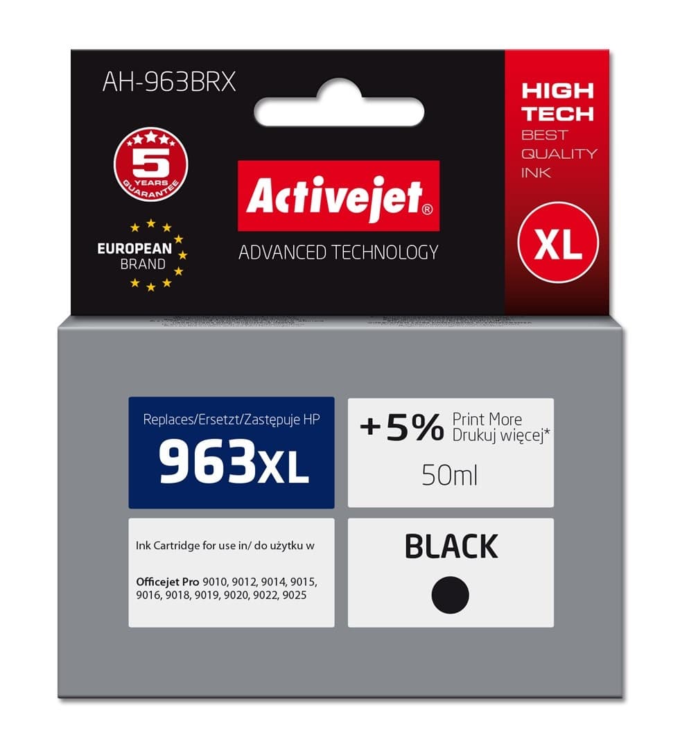 Activejet Zamiennik tuszu do drukarki HP 963XL czarny 50 ml