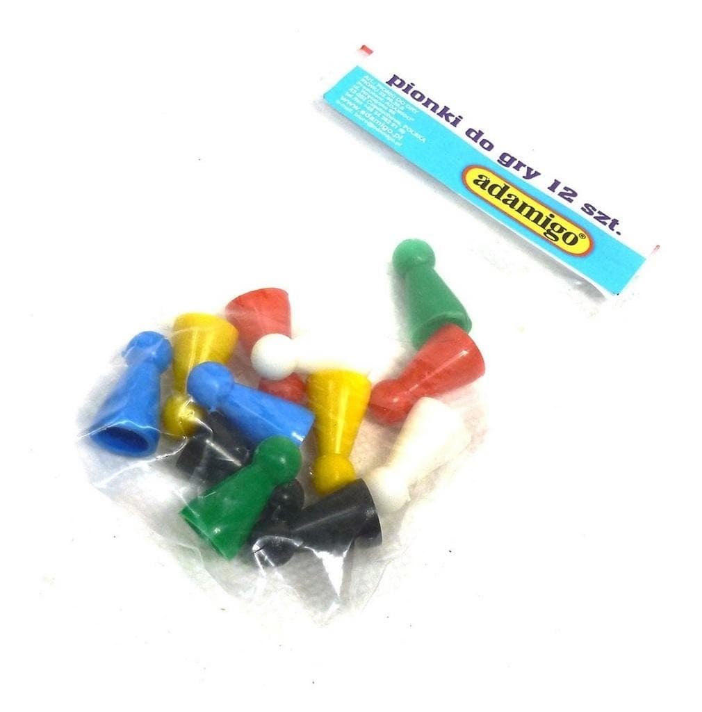 Pionki do Gier Adamigo 12 szt. Plastikowe