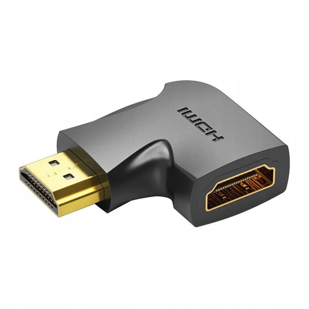 Adapter HDMI 270 stopni męski na żeński pionowy płaski czarny