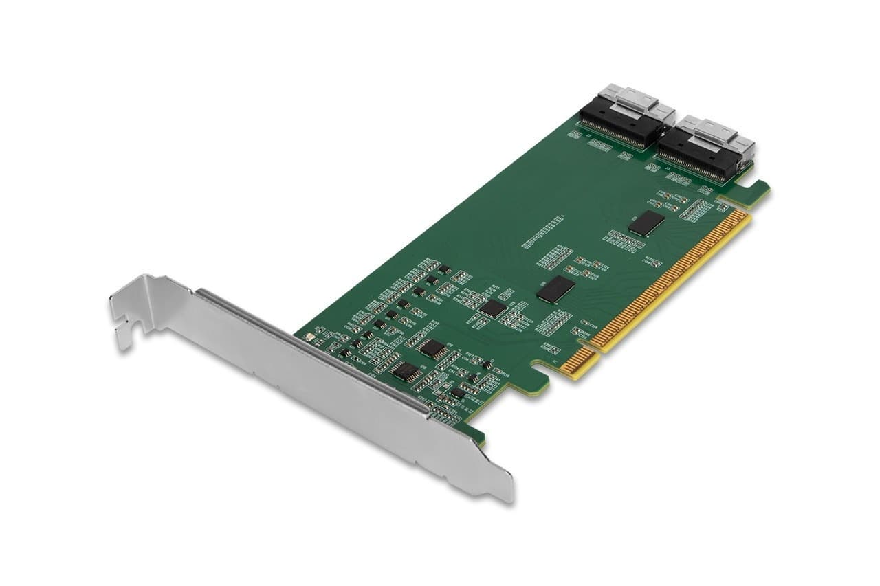 Adapter IcyDock 2x SlimSAS 8i do PCIe z Redriver