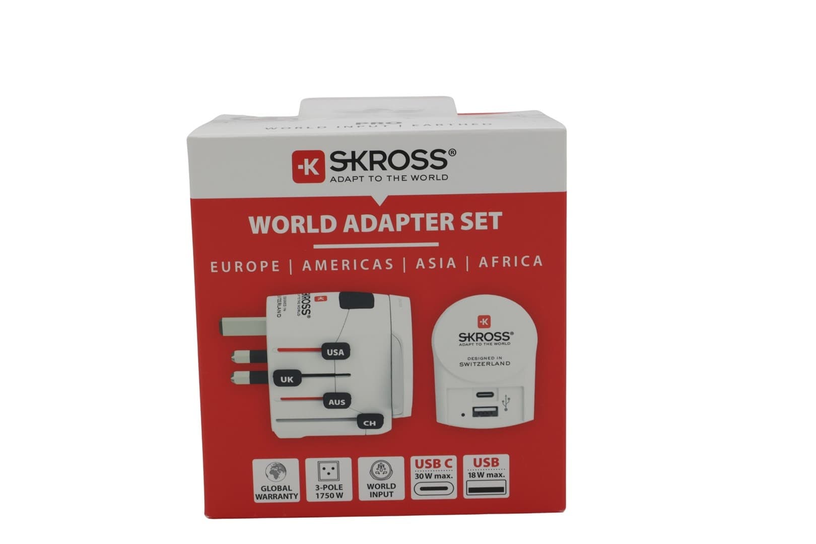 Adapter podróżny SKROSS Pro+ USB AC30PD 3-biegunowy EU 30W biały