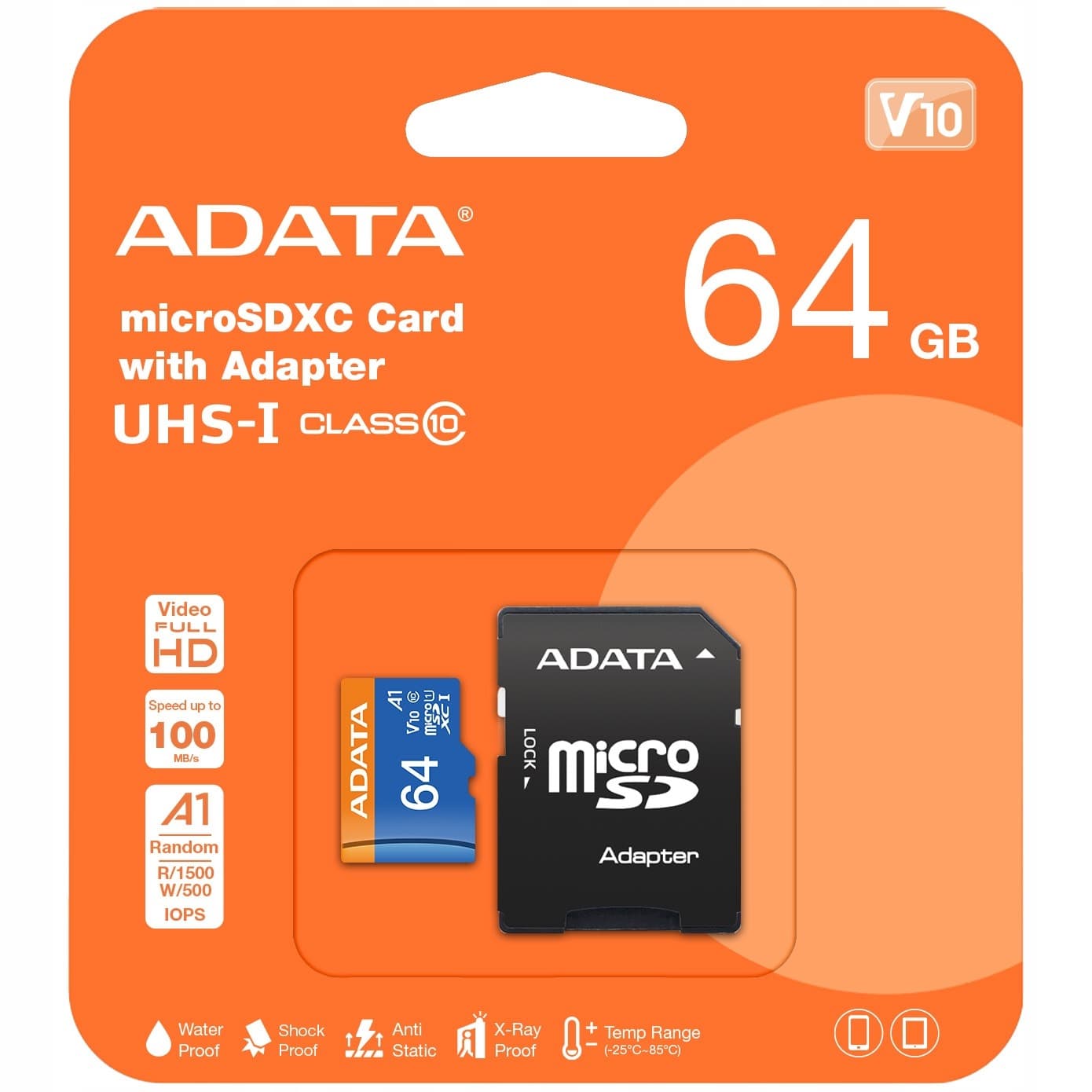 Karta pamięci ADATA 64GB microSDXC Premier Class 10 UHS-I z adapterem