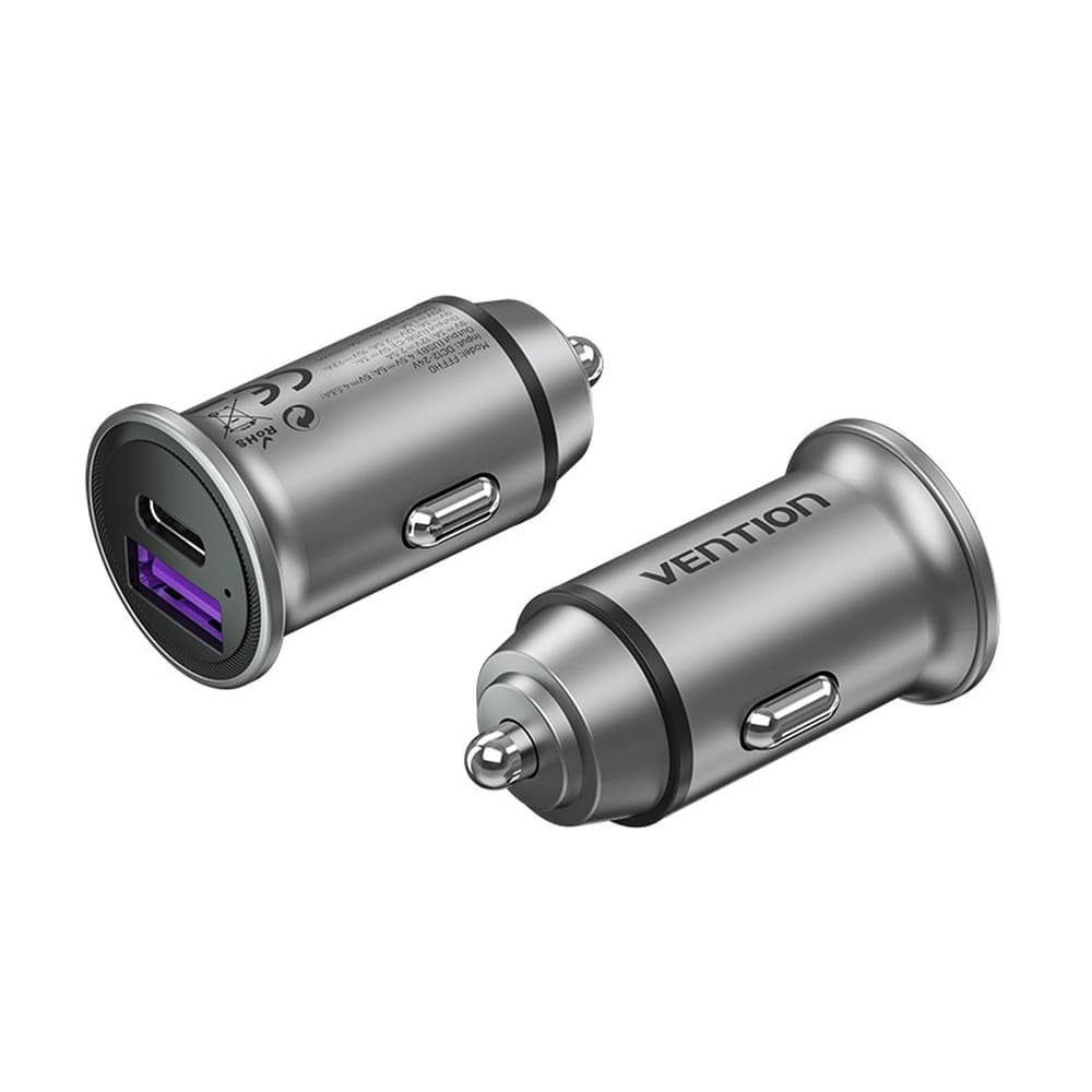 Ładowarka samochodowa Vention USB-A i USB-C 30W PD